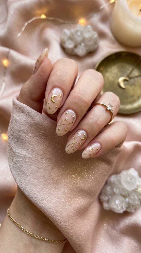 Celestial Moon Nail Art