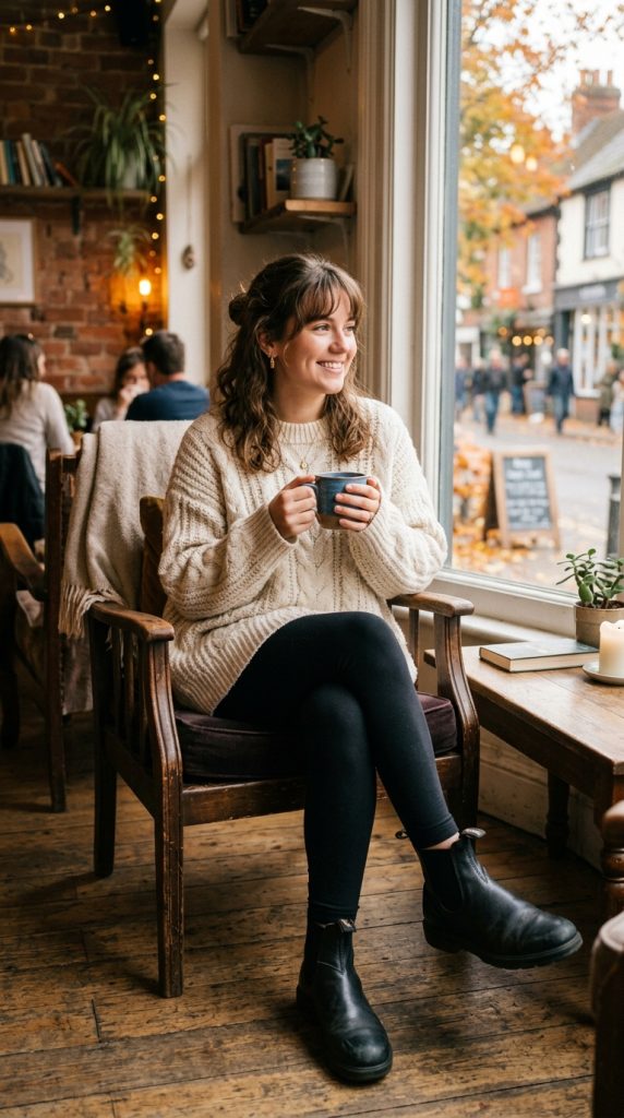 Chunky Knit Sweater with Leggings
