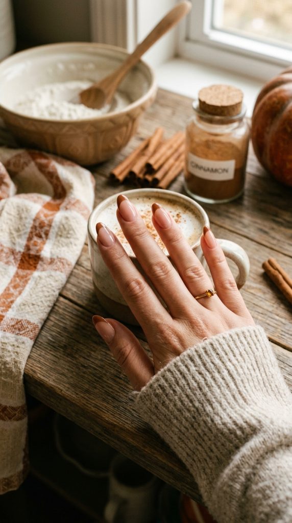 Cinnamon Brown French Tips