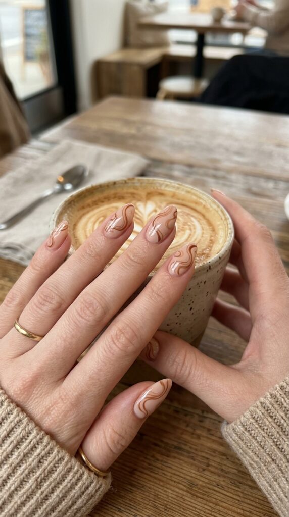 Cinnamon Swirl Nail Art