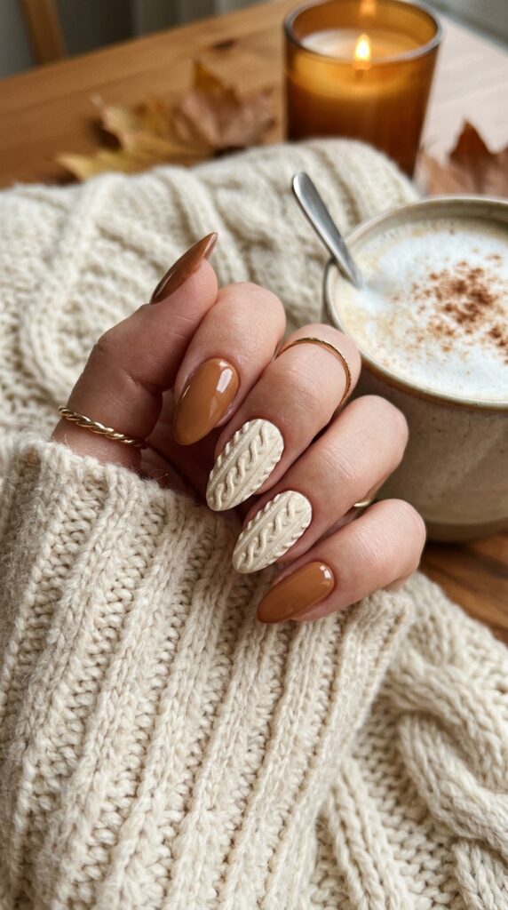 Cozy Sweater Texture Nails