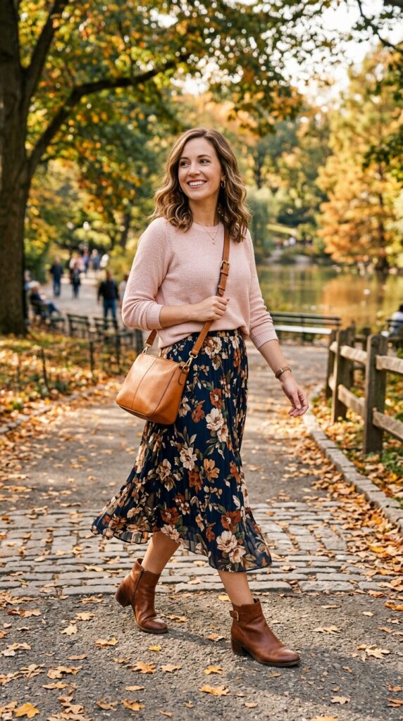 Cozy Sweater with Midi Skirt