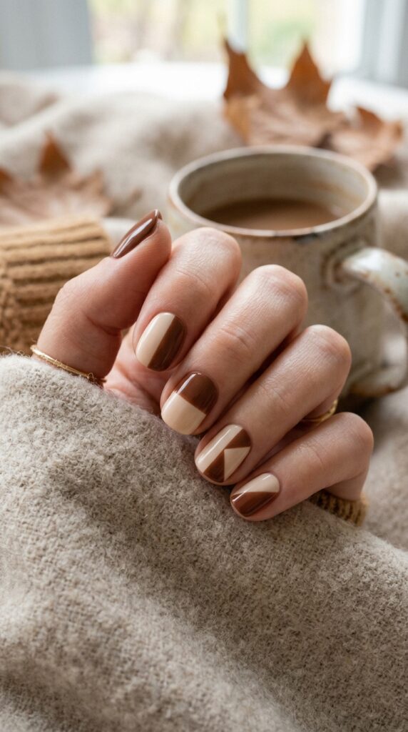 Cream and Maple Color Block