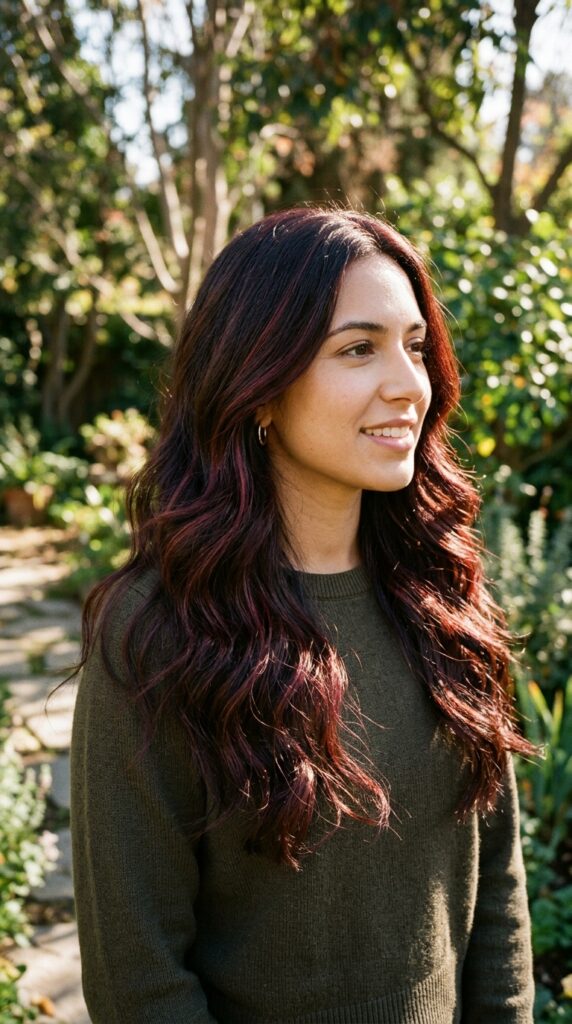Dark Chocolate with Burgundy Highlights