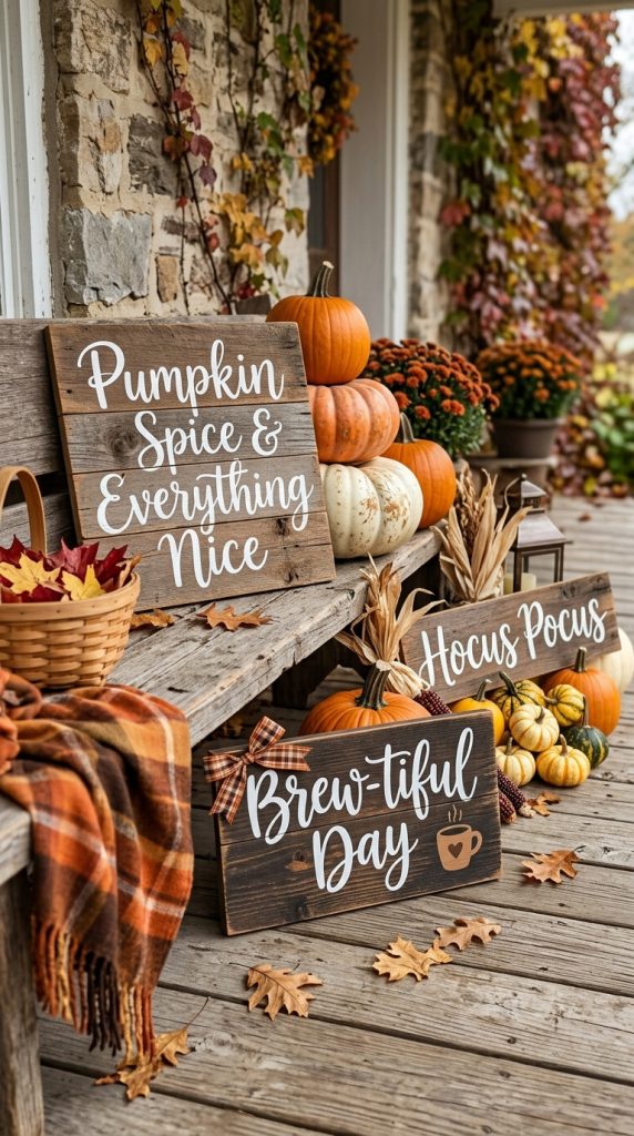 Decorate with Wooden Halloween Signs