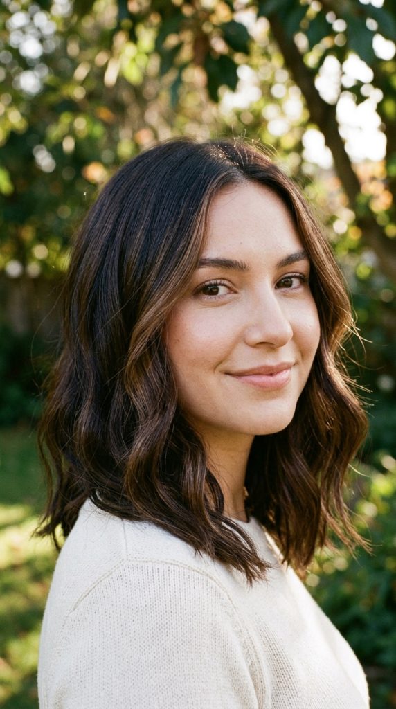Espresso Brunette with Face-Framing Highlights