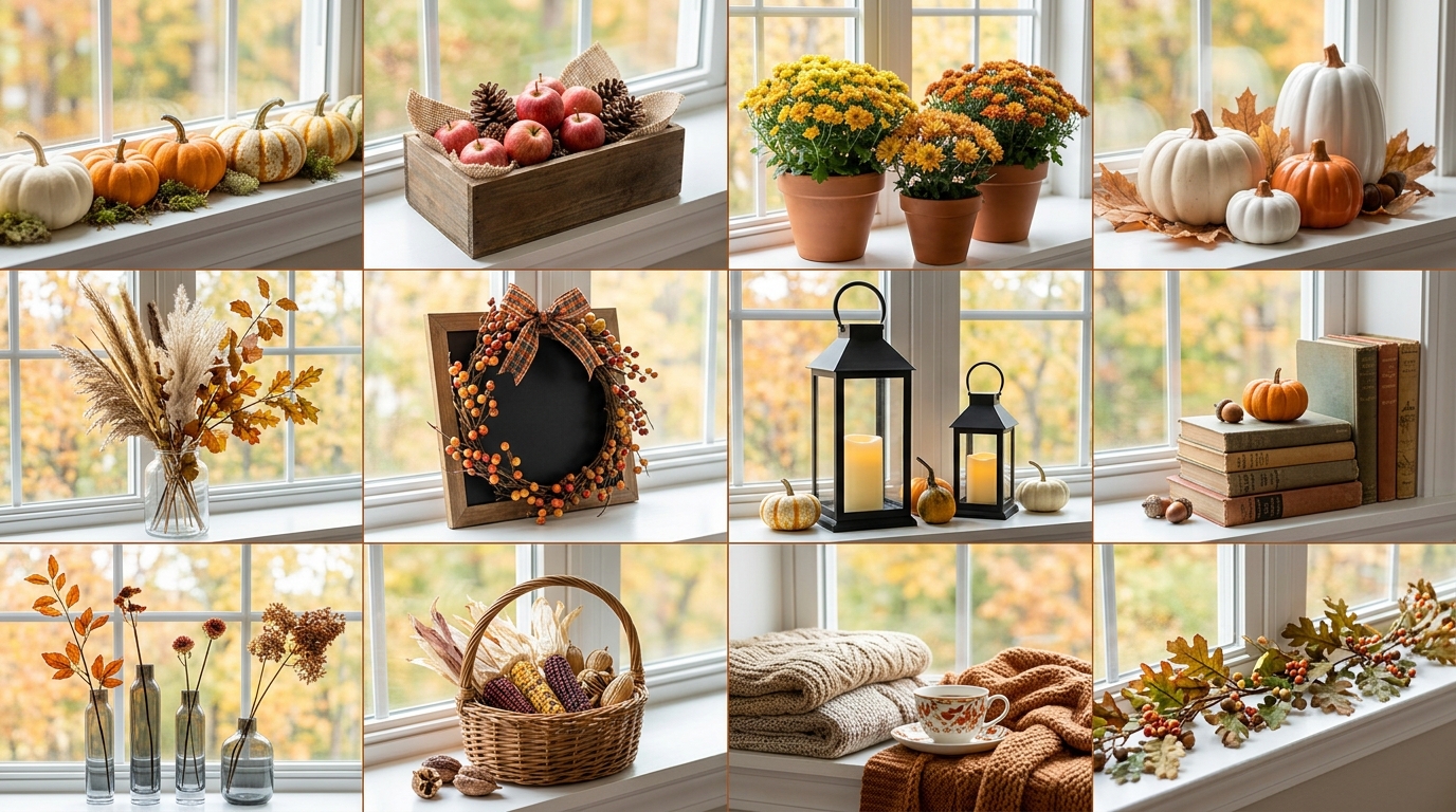 Fall Window Ledge Decor Ideas