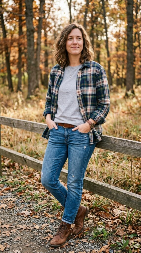 Flannel Shirt Over a T-Shirt