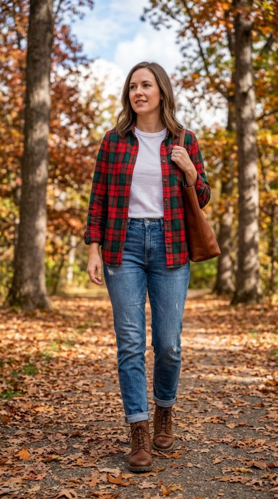 Flannel Shirt over a Basic Tee