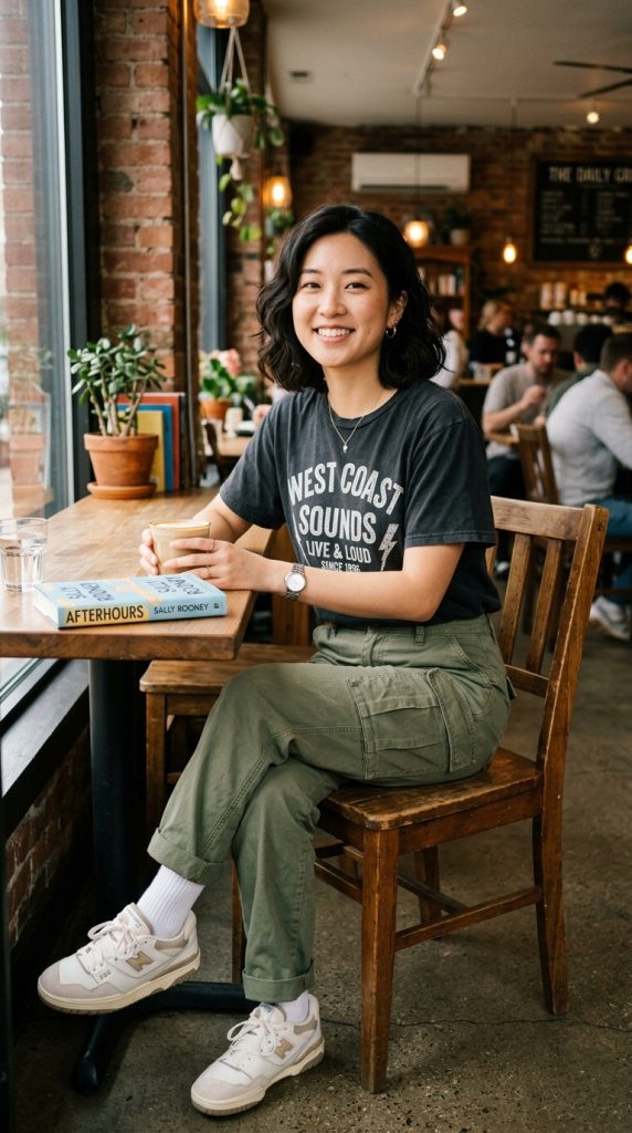 Graphic T-Shirt with Cargo Pants