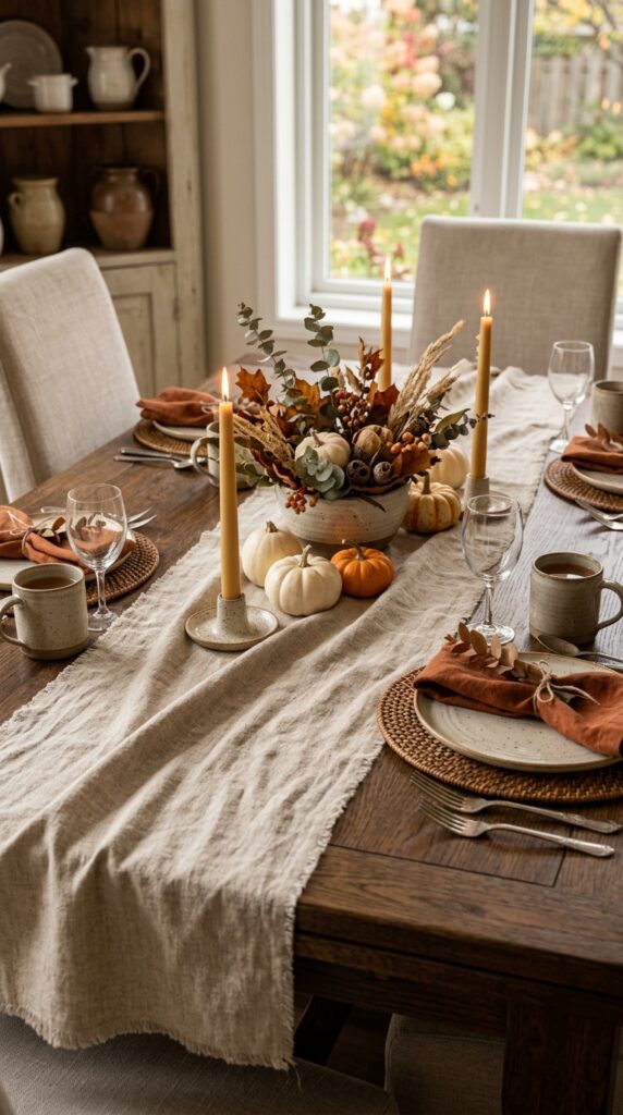 Layer Natural Linen Table Runners