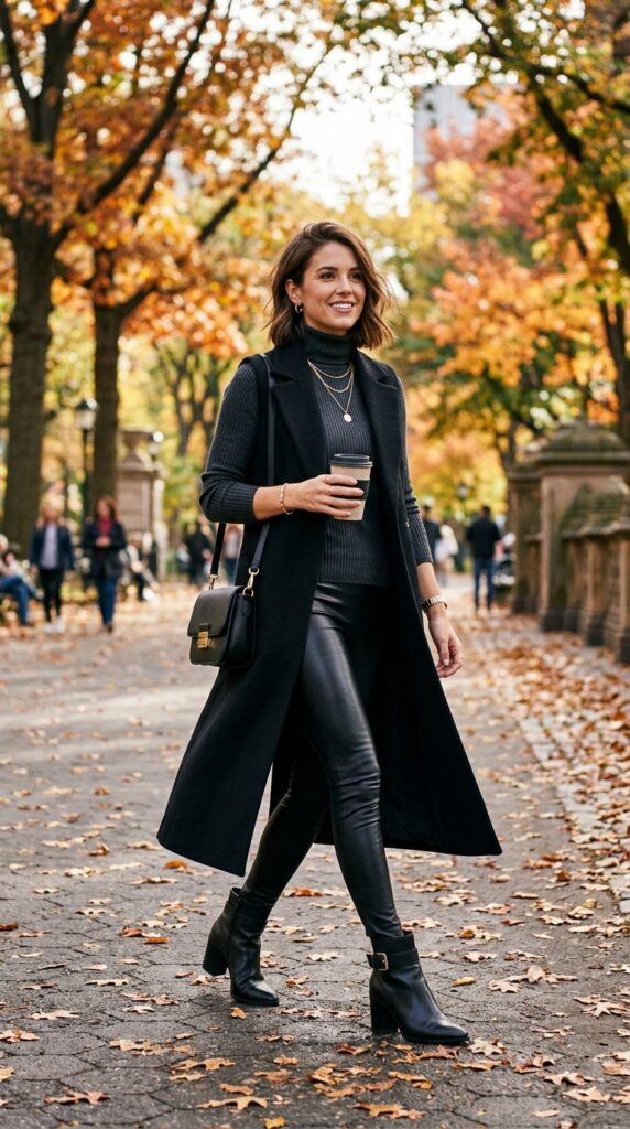 Leather Leggings Ensemble
