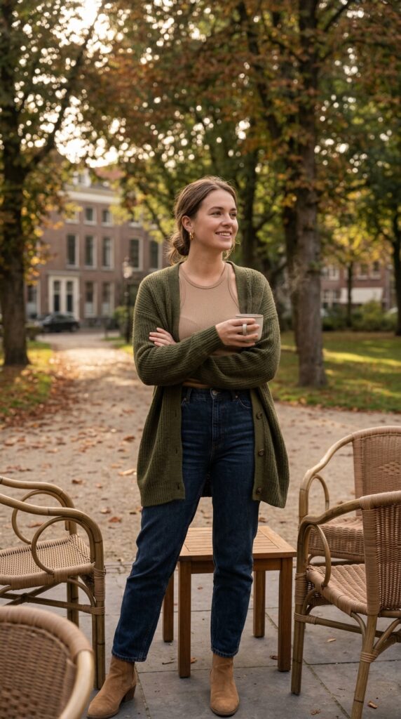  Lightweight Cardigan Over a Tank Top