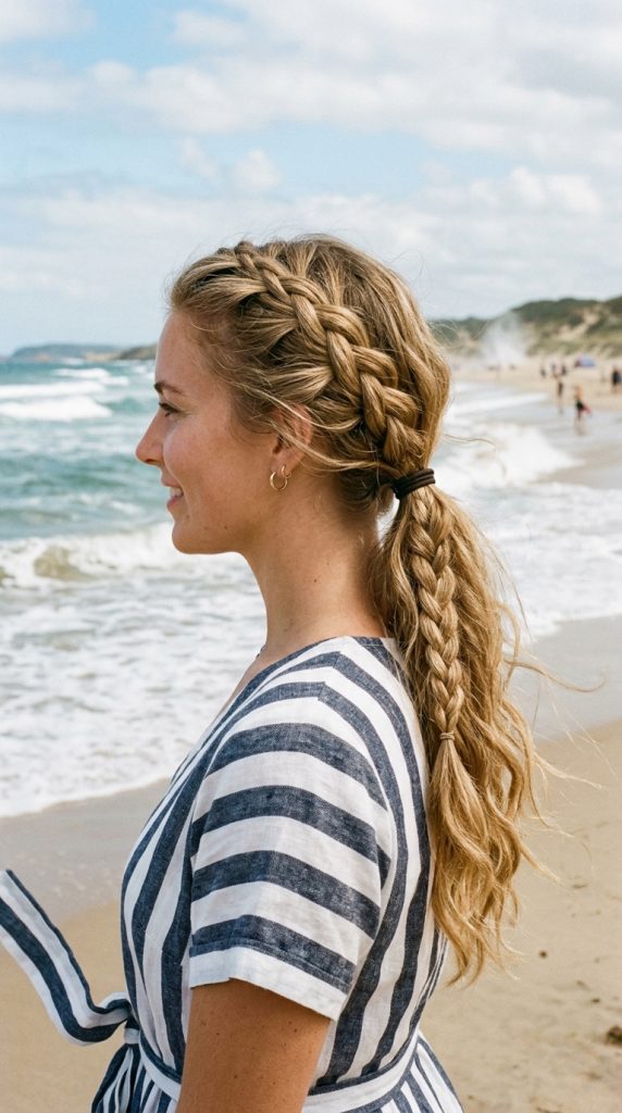 Low Braided Ponytail