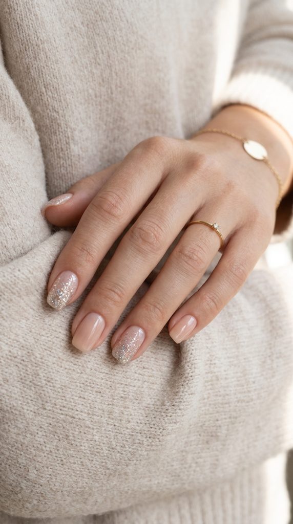 Minimalist Glitter Nails