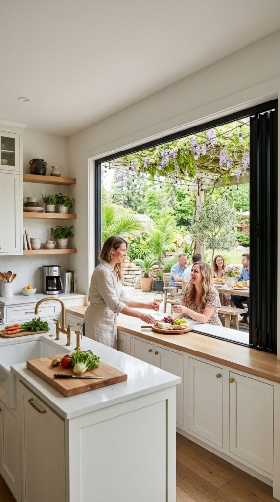 Modern Folding Pass-Through Window