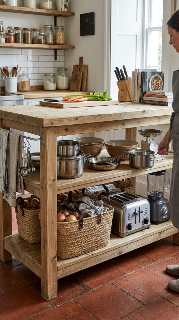 Open Shelving Work Table