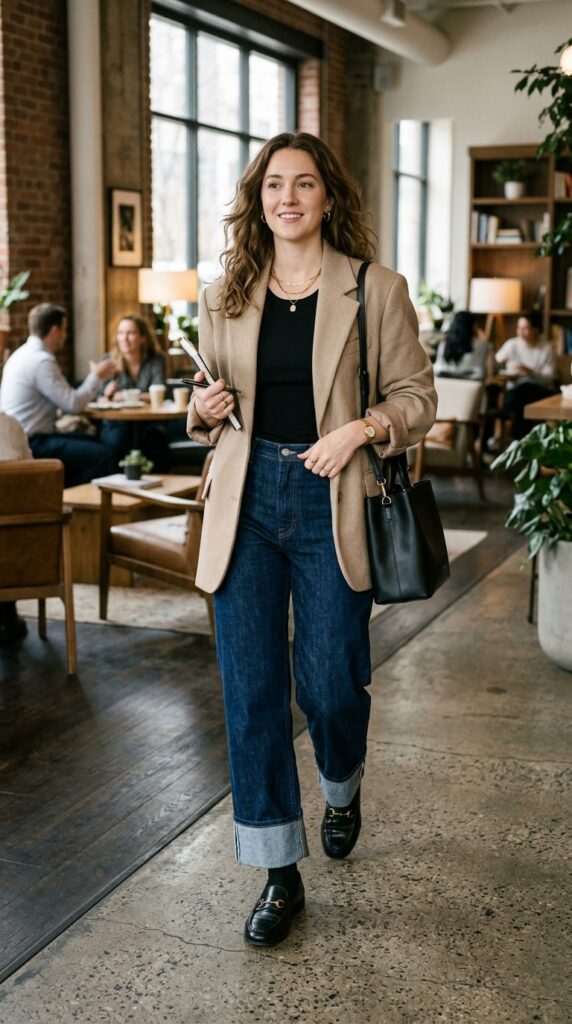 Oversized Blazer and Loafers