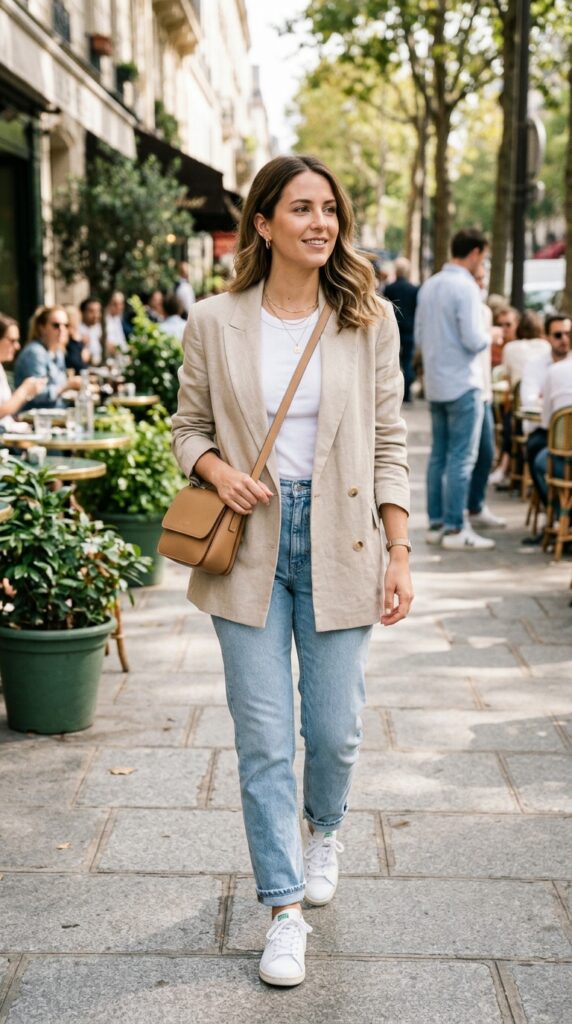Oversized Blazer with Denim