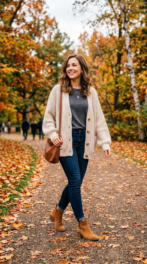 Oversized Cardigan with Skinny Jeans