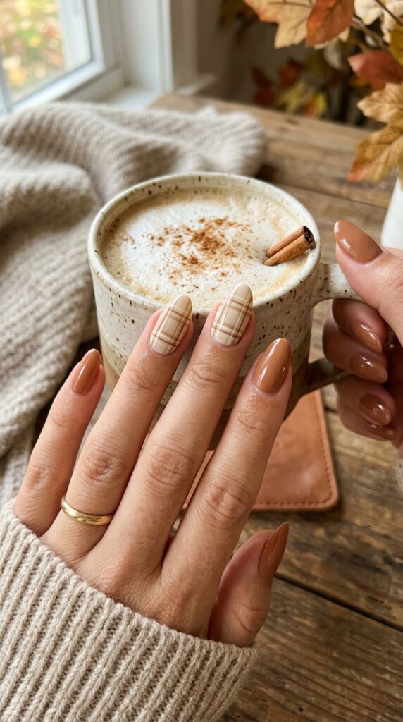 Plaid Accent Nails