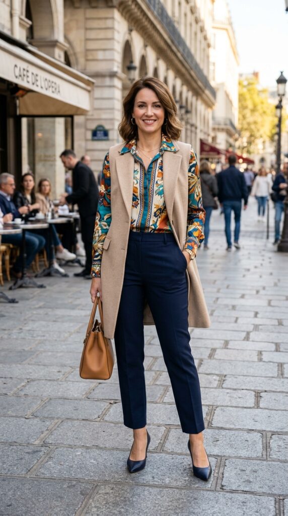 Printed Blouse Combination