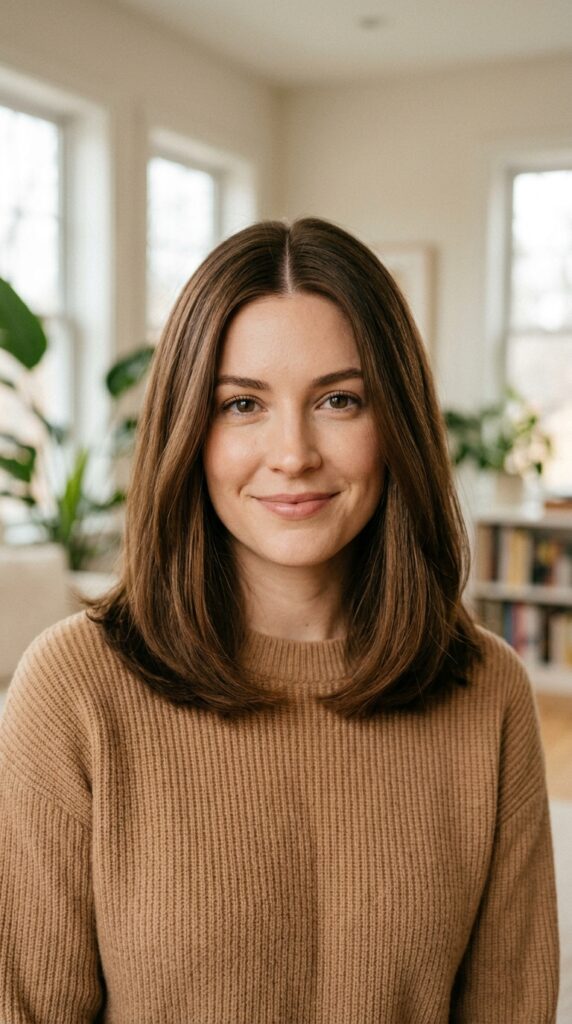 Sleek Middle Part
