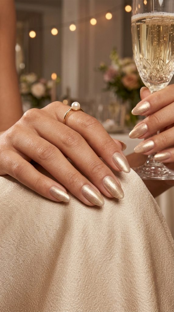 Soft Champagne Nails