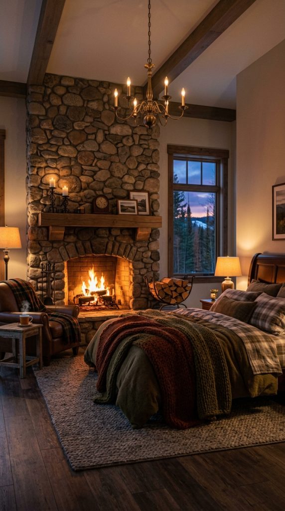Stone Fireplace Feature