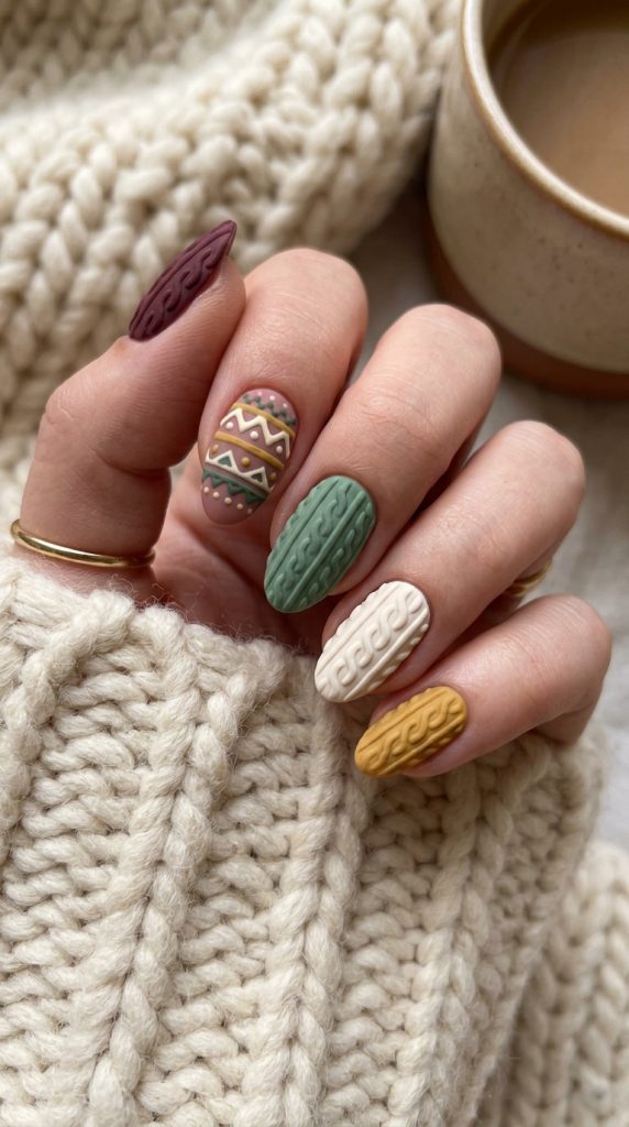 Sweater Texture Nail Art