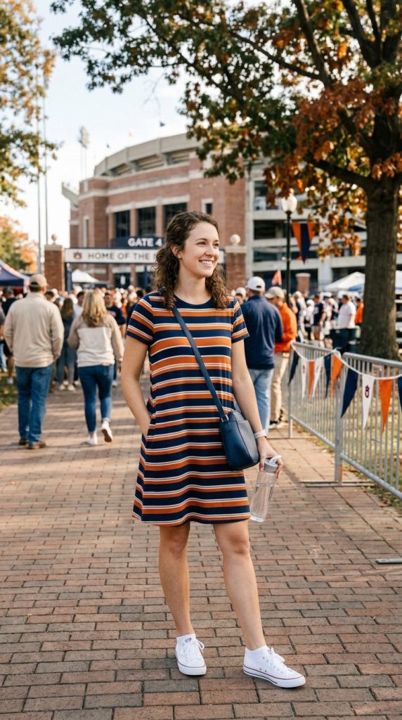 Team Color Dress with White Sneakers