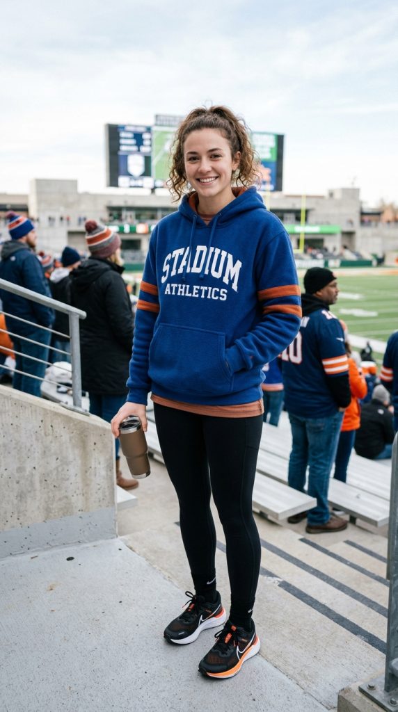 Team Hoodie with Black Leggings