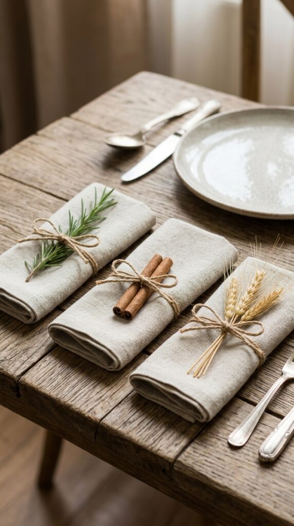 Tie Napkins with Twine