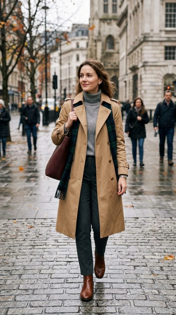 Trench Coat Over Everyday Basics
