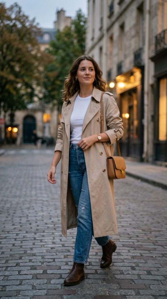 Trench Coat with Casual Basics