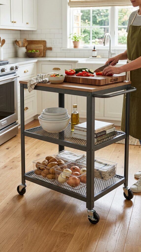 . Use a Rolling Kitchen Cart