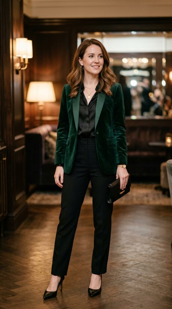 Velvet Blazer with Trousers