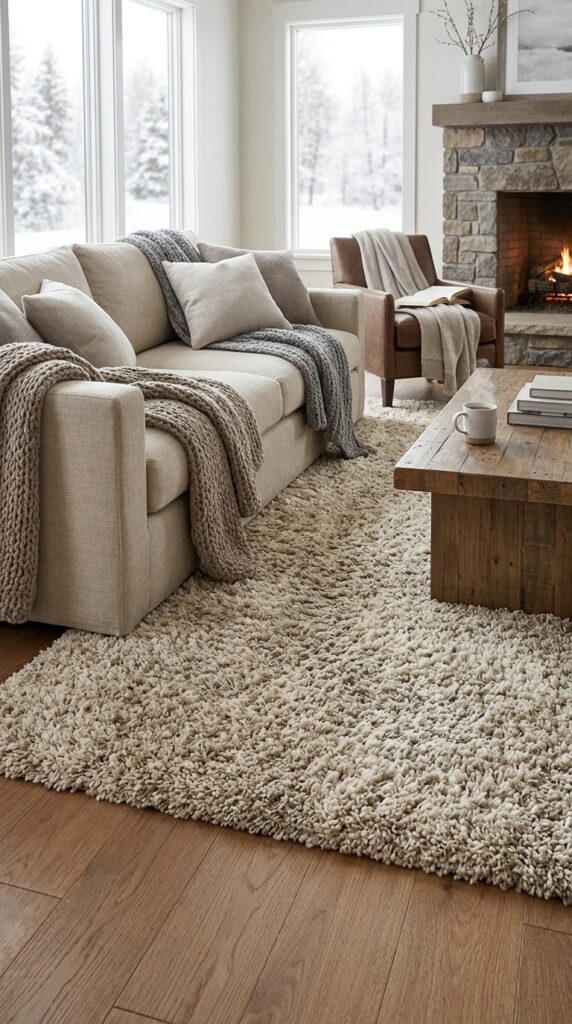 Add a Large Cozy Area Rug