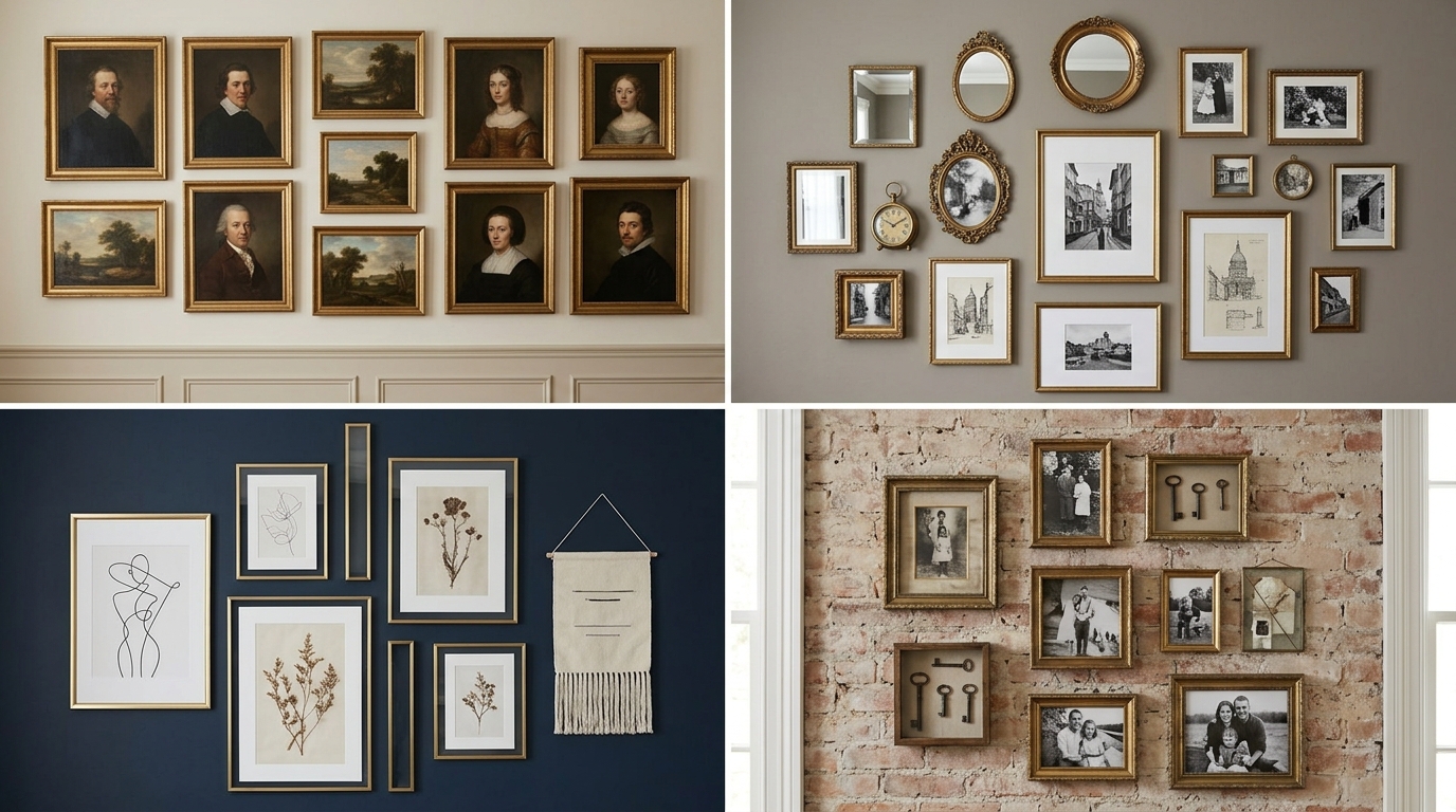 Antique Brass Gallery Wall Ideas