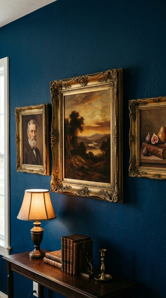 Antique Brass and Dark Walls