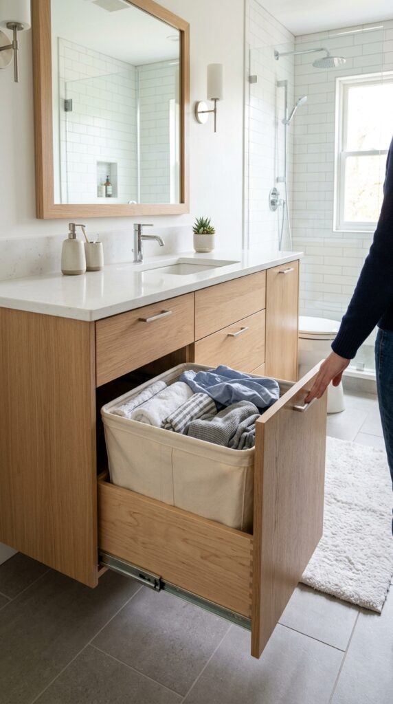 Bathroom Vanity Hamper Drawer