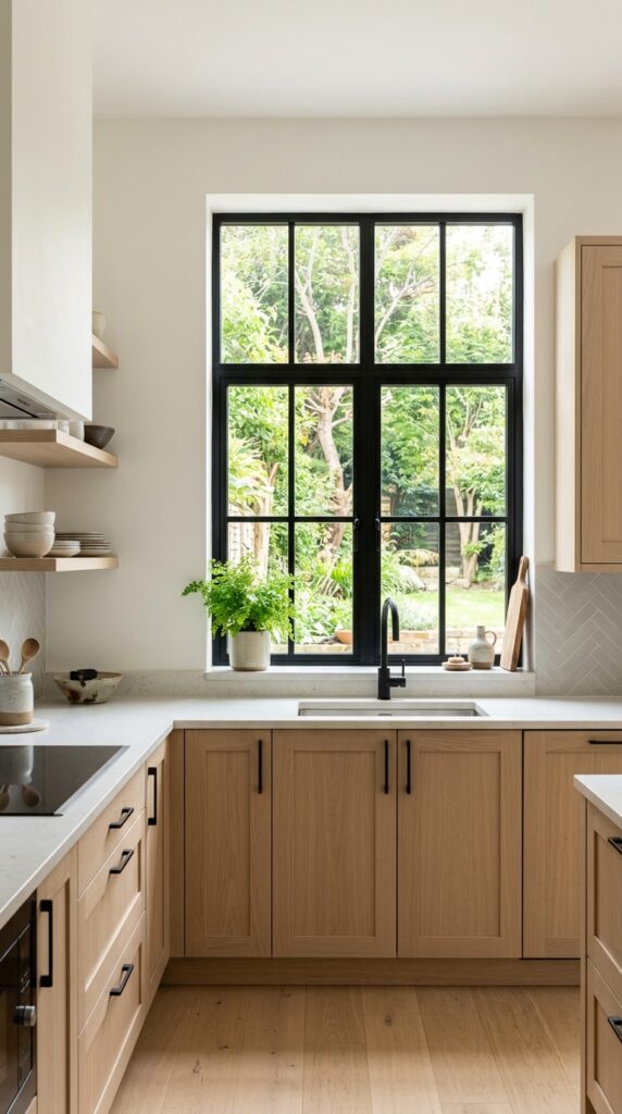 Black-Framed Kitchen Window