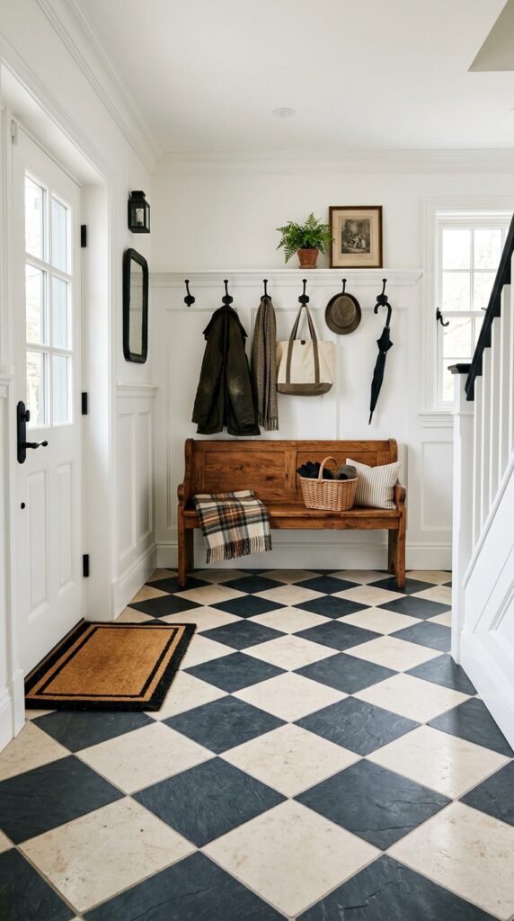 Black and White Checkerboard Slate