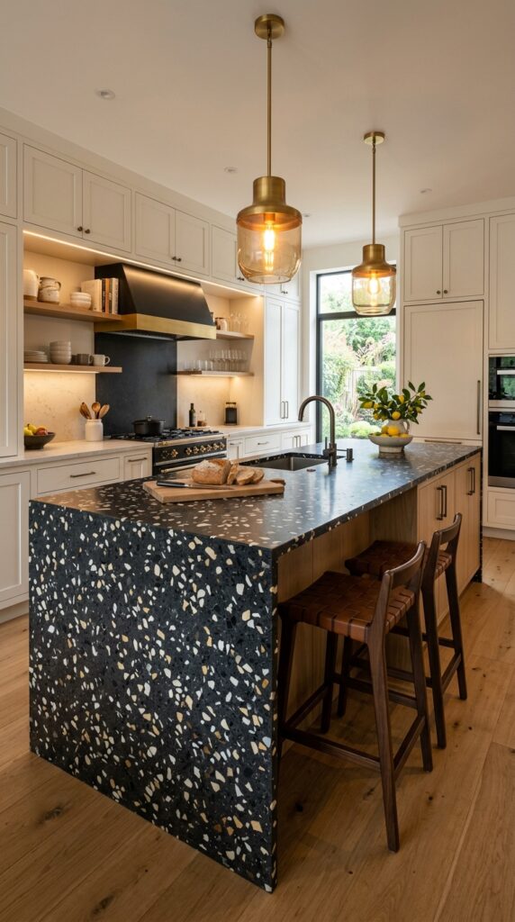 Bold Black Terrazzo Island