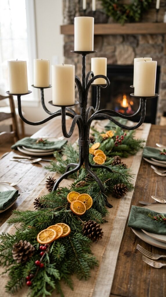 Candelabra With Seasonal Table Decor