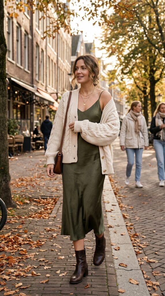 Cardigan with a Slip Dress