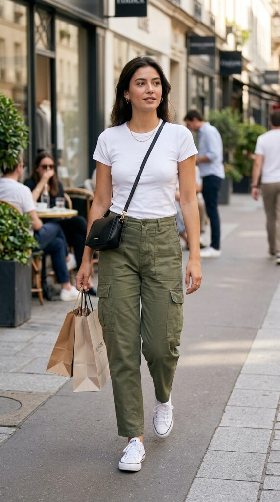 Cargo Pants and a Fitted Tee