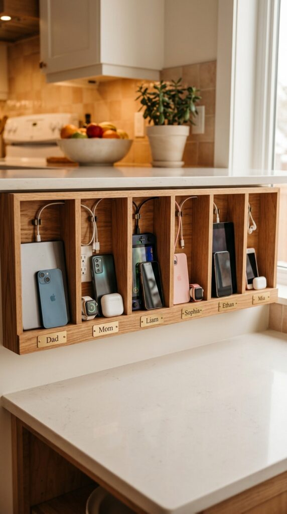 Charging Shelf With Individual Cubbies
