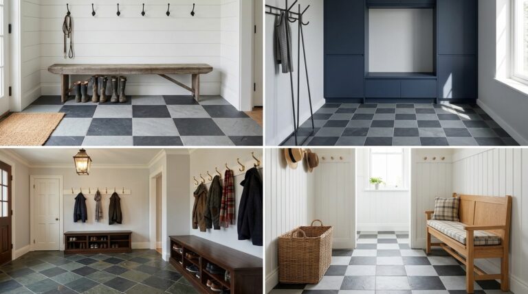 Checkerboard Slate Mudroom Floor Ideas