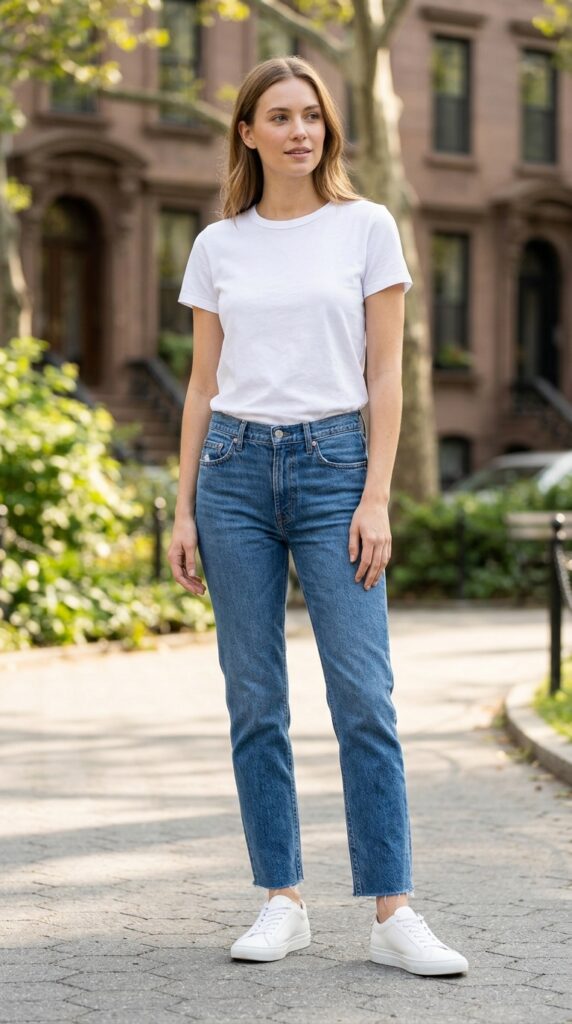 Classic Jeans and White T-Shirt